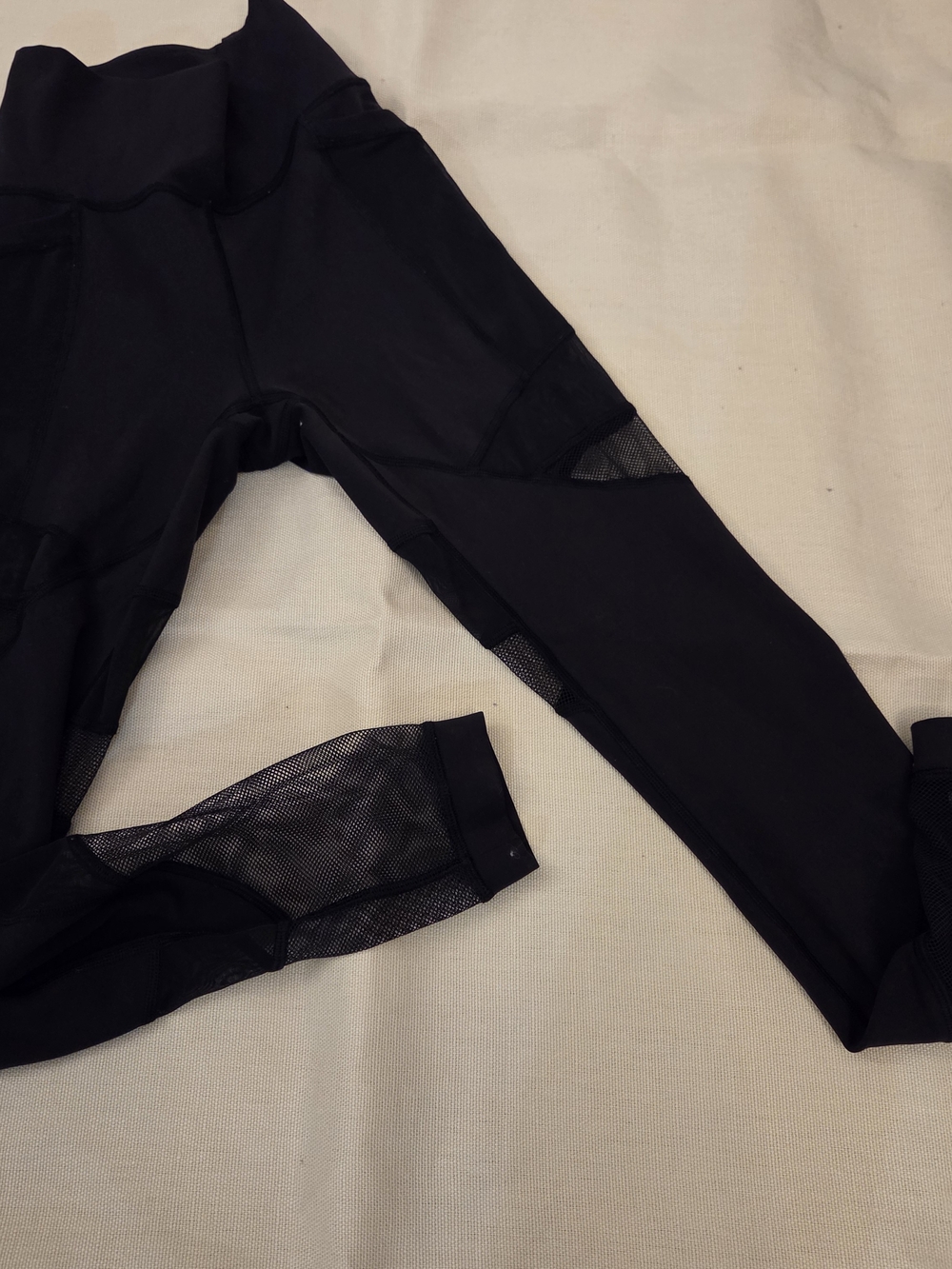 lululemon athletica Black High-Waist Leggings with Mesh Insets